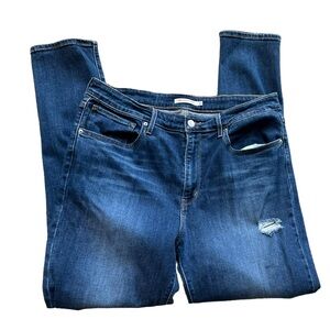 Levi's 721 Womens High‎ Rise Skinny Stretchy Jean with Distress Size W33 x L30